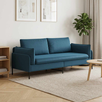 3-Seater Sofa 3-Seater Blue 222 x 81 x 89 cm Velvet