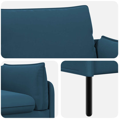 3-Seater Sofa 3-Seater Blue 222 x 81 x 89 cm Velvet