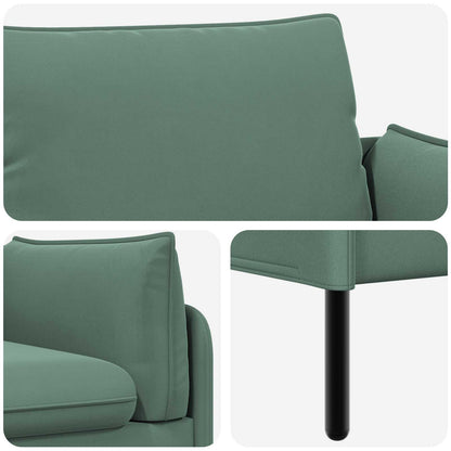 3-Seater Sofa 3-Seater Sea Green 222 x 81 x 89 cm Velvet