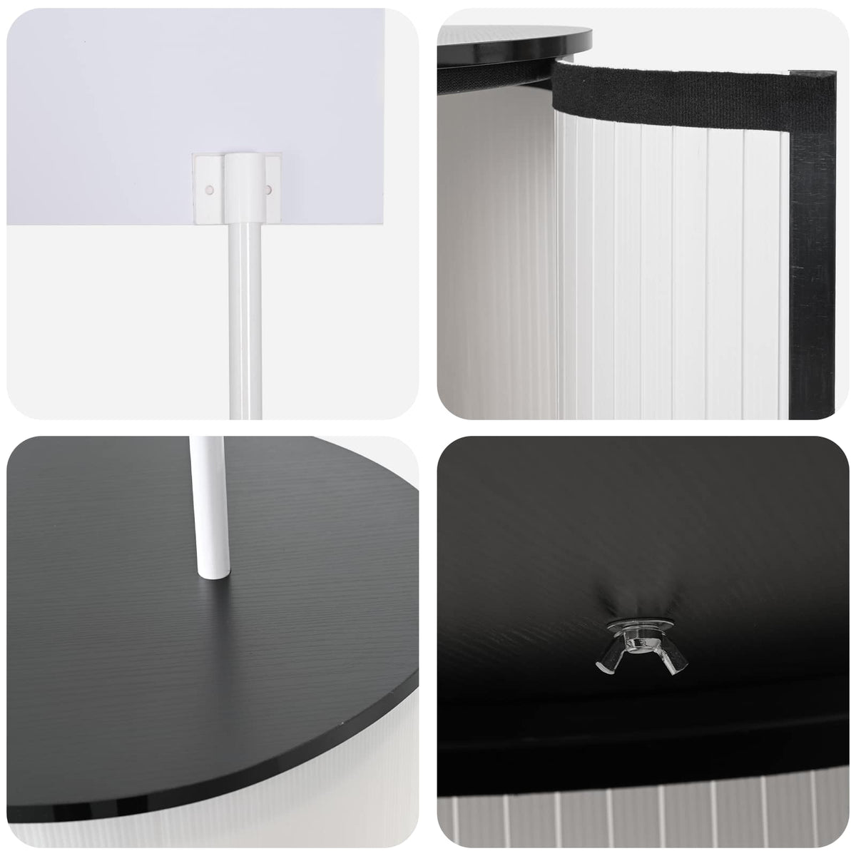 Trade Show Counter Black and White 90 x 48 x 200 cm