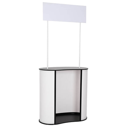 Trade Show Counter Black and White 90 x 48 x 200 cm