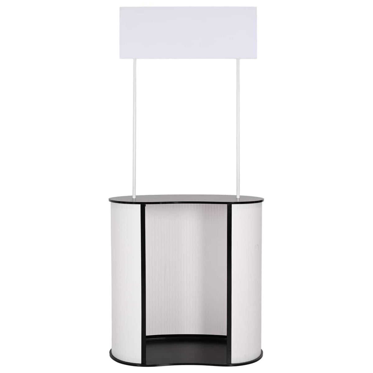 Trade Show Counter Black and White 90 x 48 x 200 cm