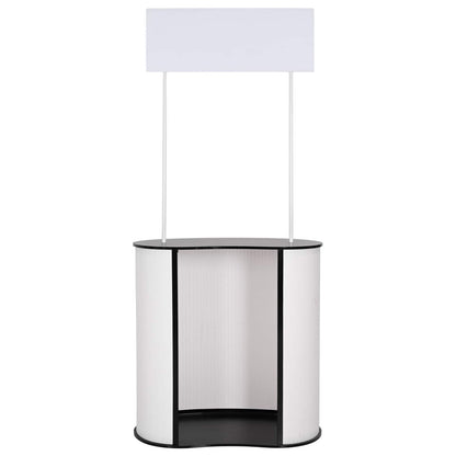 Trade Show Counter Black and White 90 x 48 x 200 cm