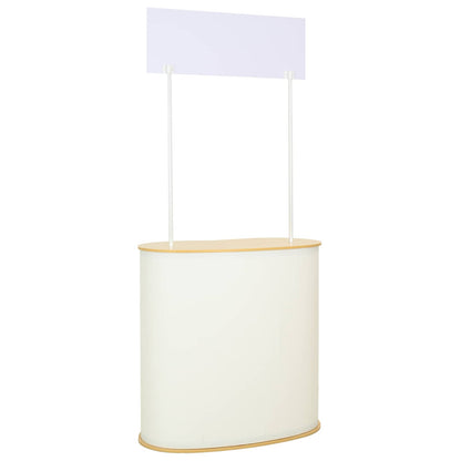 Trade Show Counter Light Brown and White 90 x 48 x 200 cm