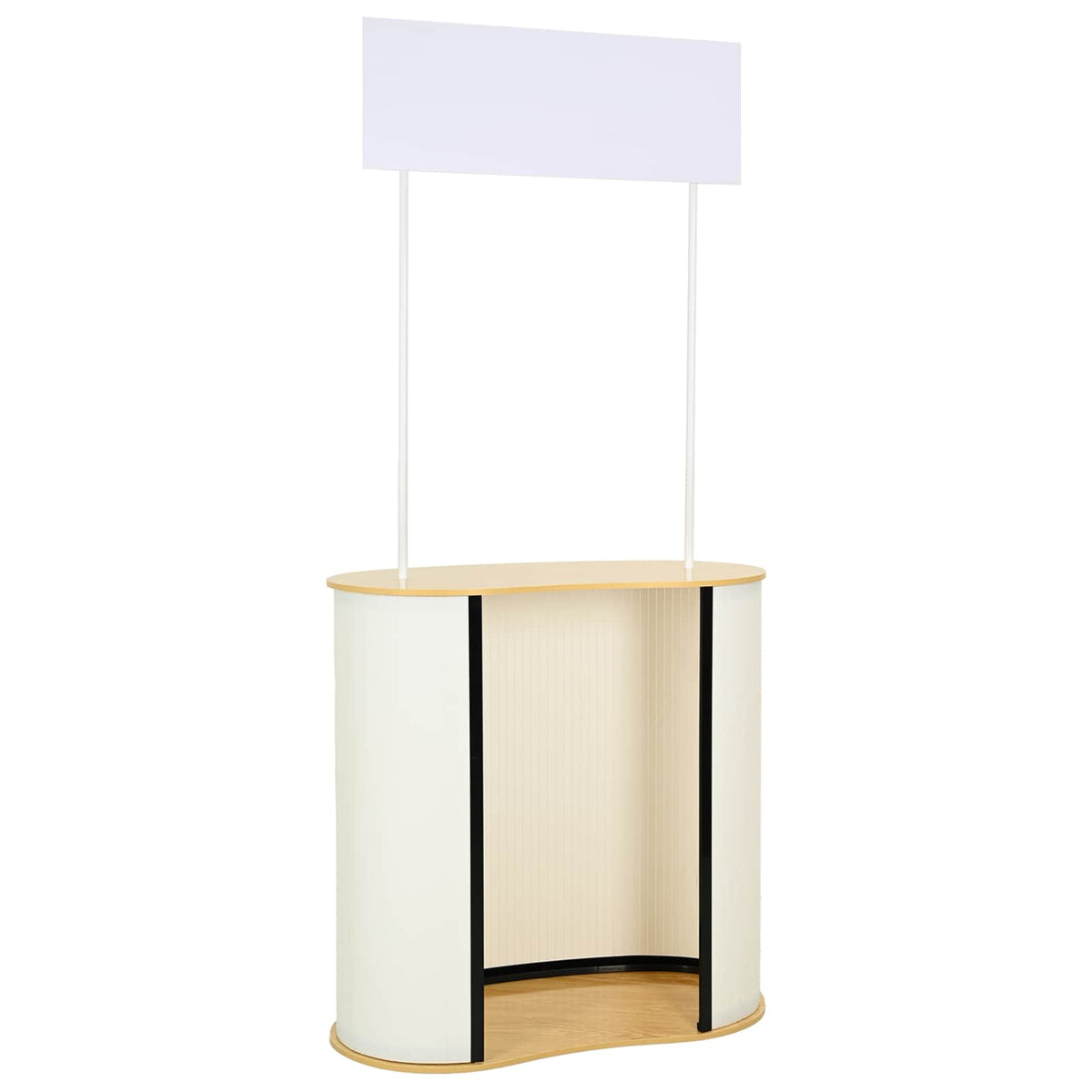 Trade Show Counter Light Brown and White 90 x 48 x 200 cm
