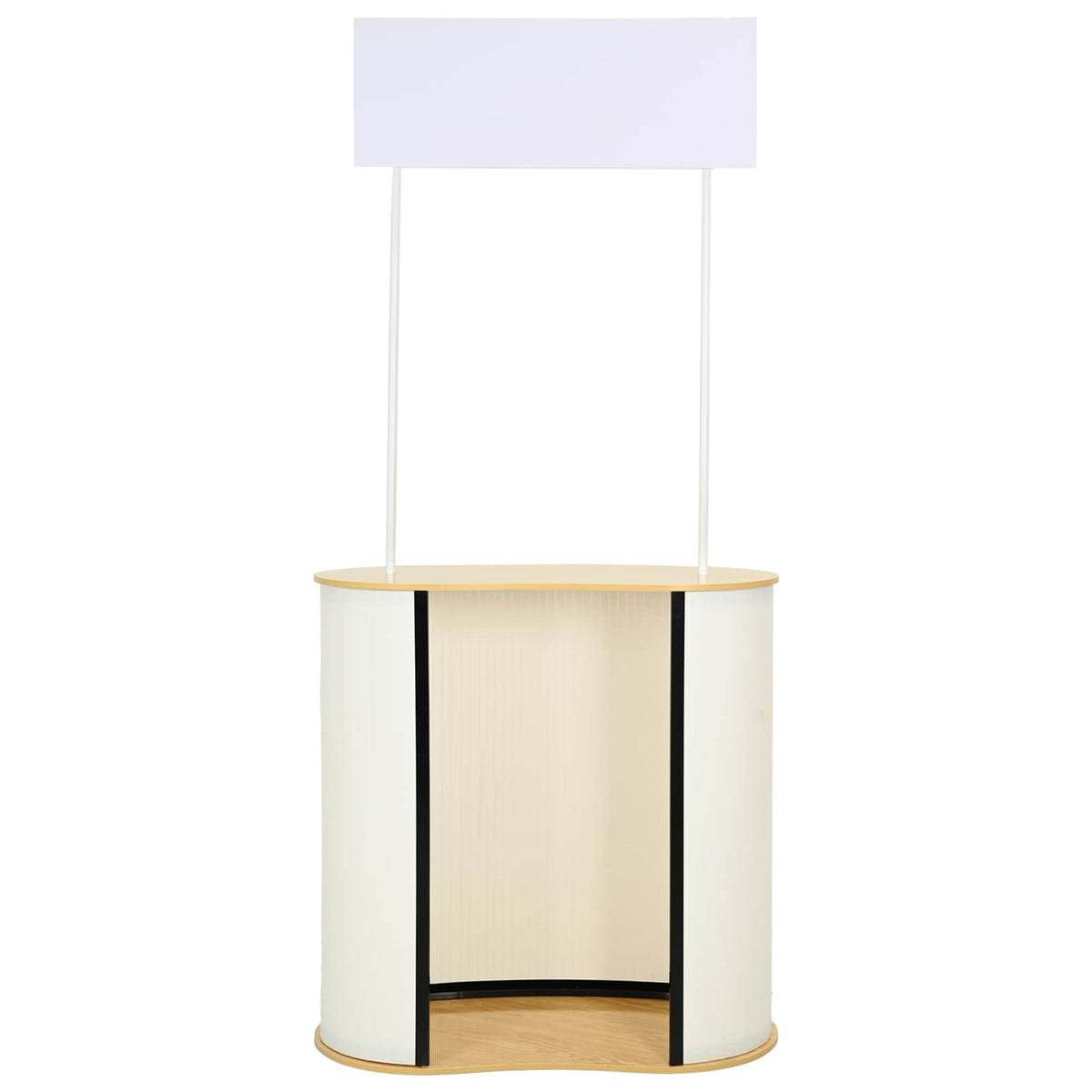 Trade Show Counter Light Brown and White 90 x 48 x 200 cm