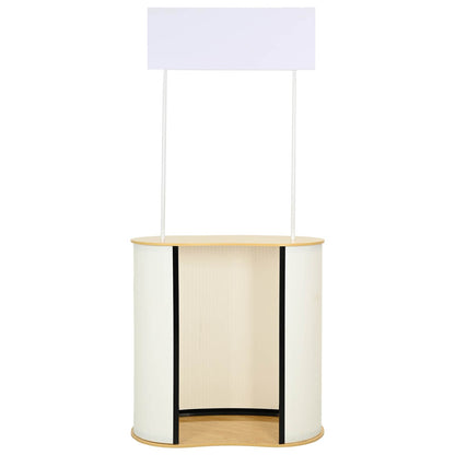 Trade Show Counter Light Brown and White 90 x 48 x 200 cm