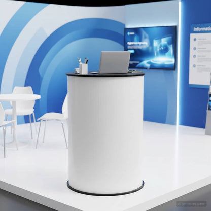 Trade Show Counter Black and White Ø 60 x 93 cm