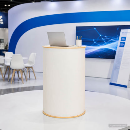 Trade Show Counter Light Brown and White Ø 60 x 93 cm