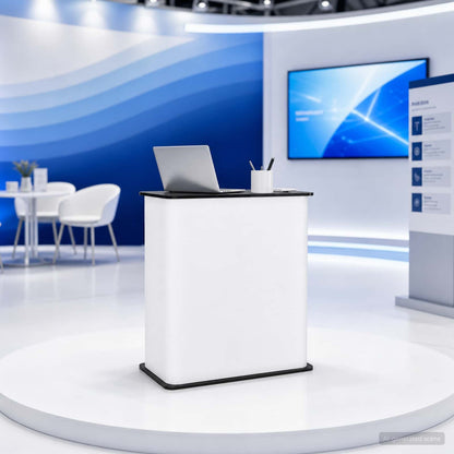 Trade Show Counter Black and White 80 x 40 x 93 cm