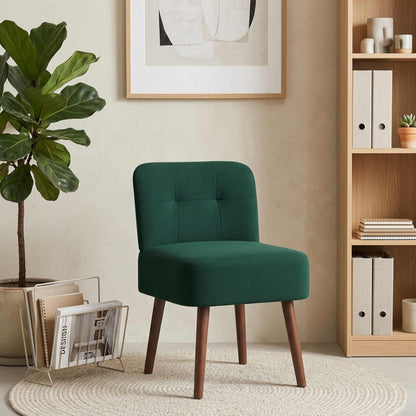 Slipper Chair Dark Green Velvet