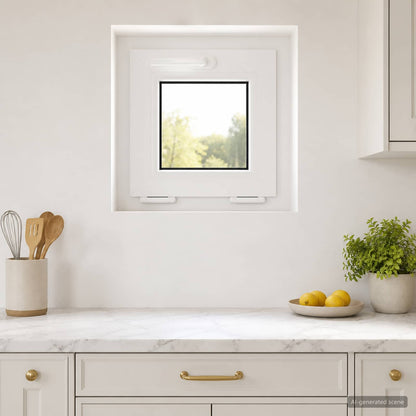 Basement Window Internal Colour White RISOR 40 x 40 cm