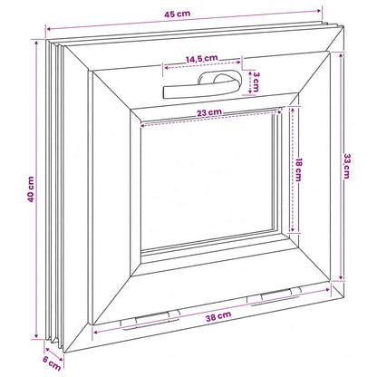 Basement Window Internal Colour White RISOR 45 x 40 cm