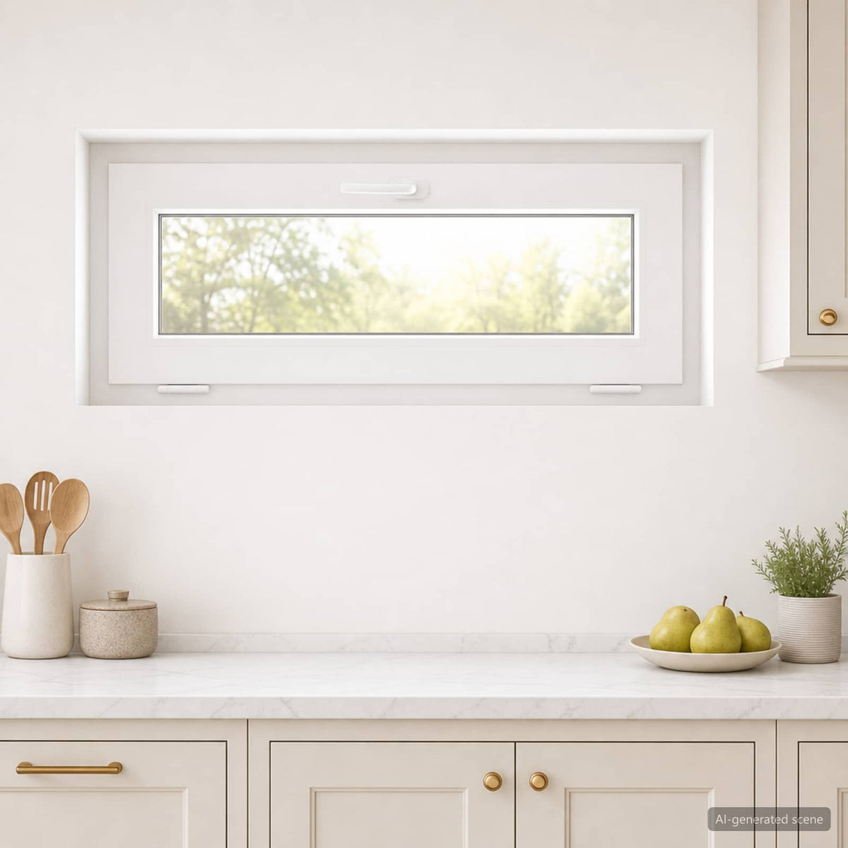 Basement Window Internal Colour White RISOR 95 x 40 cm