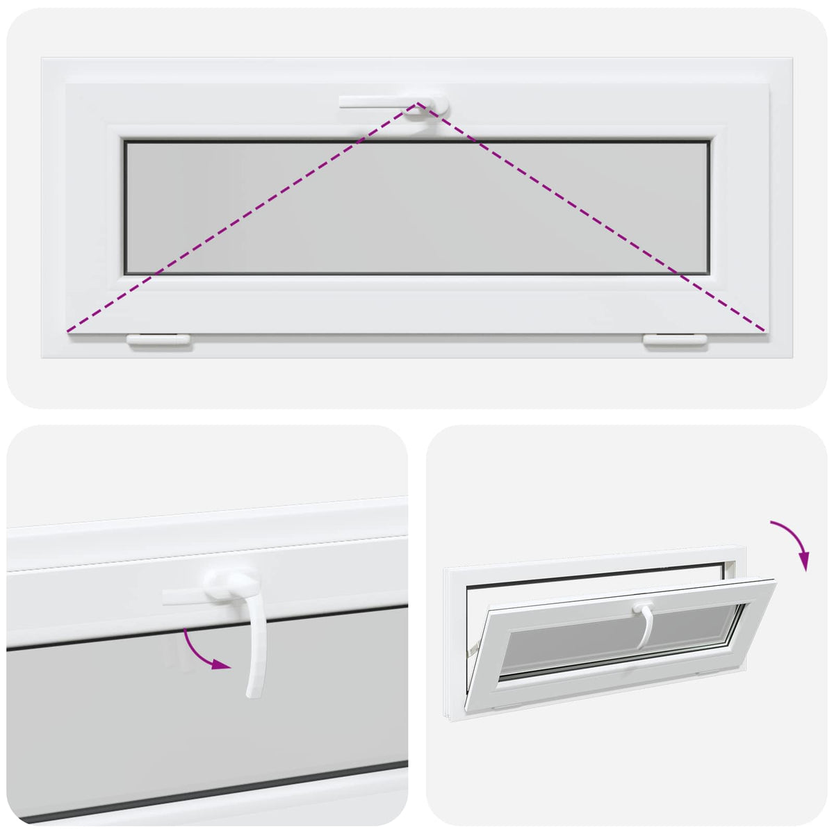 Basement Window Internal Colour White RISOR 105 x 40 cm