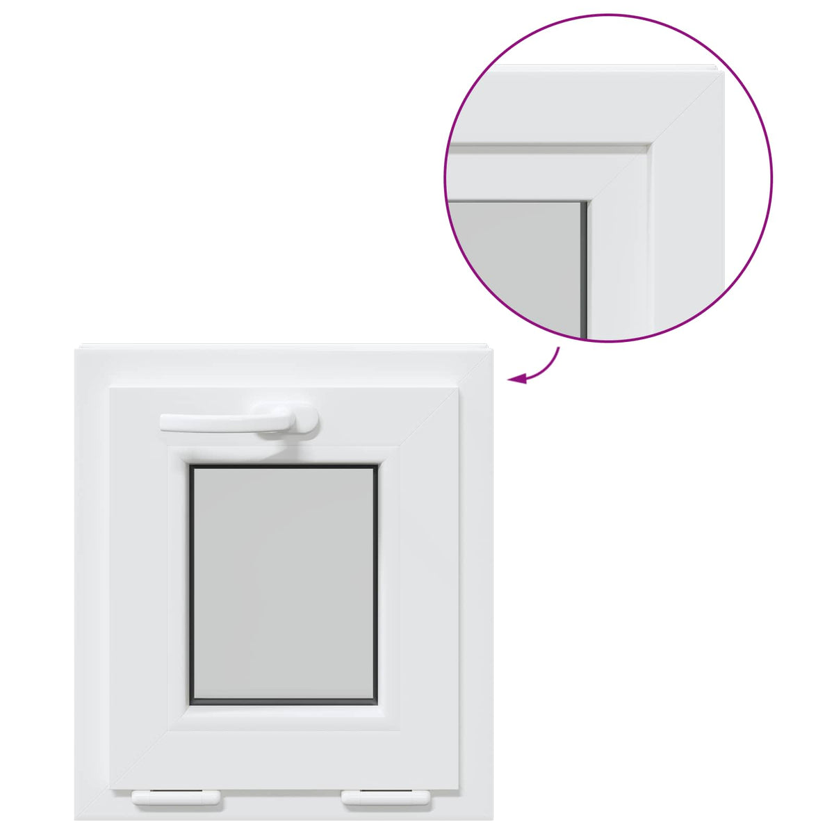 Basement Window Internal Colour White RISOR 40 x 45 cm