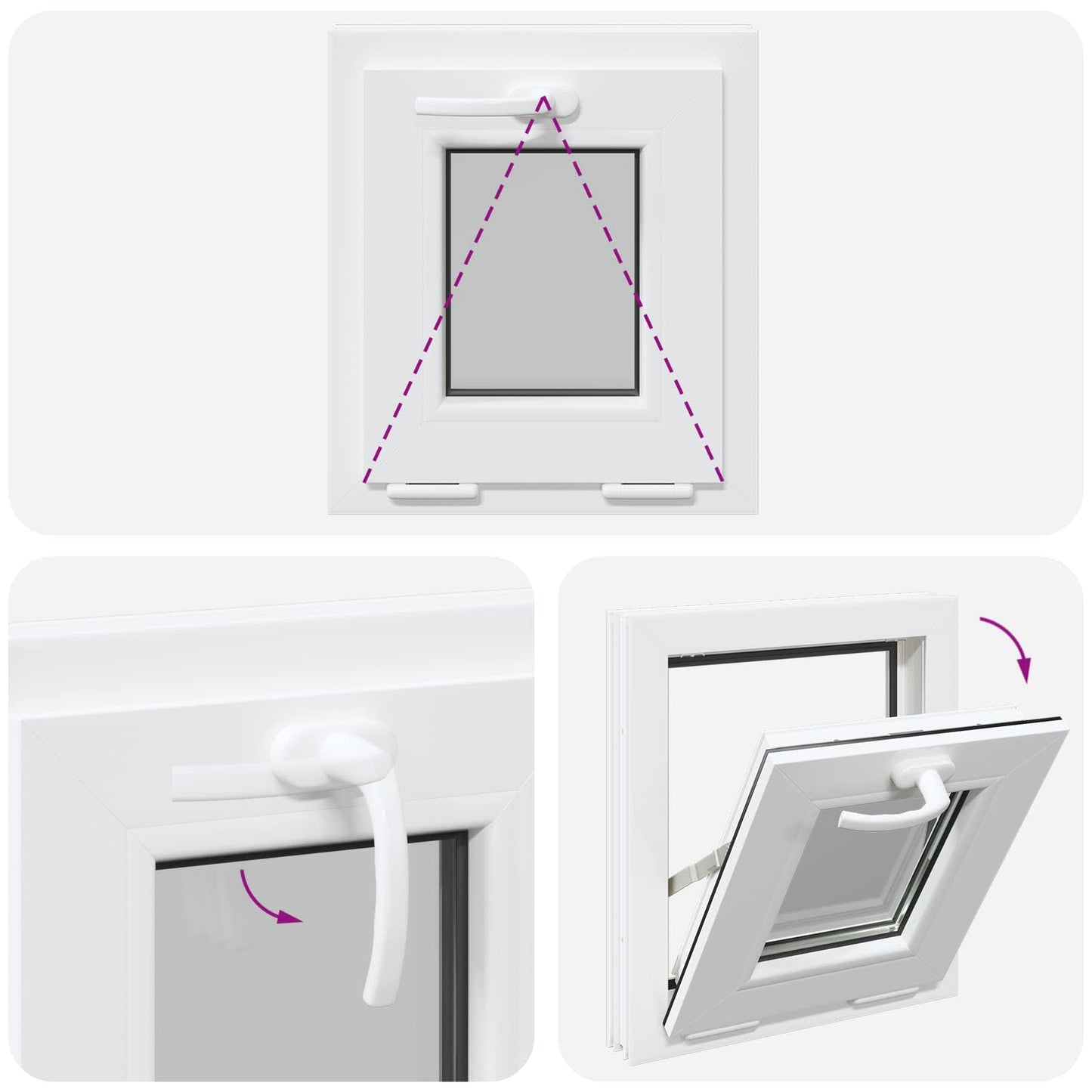 Basement Window Internal Colour White RISOR 40 x 45 cm