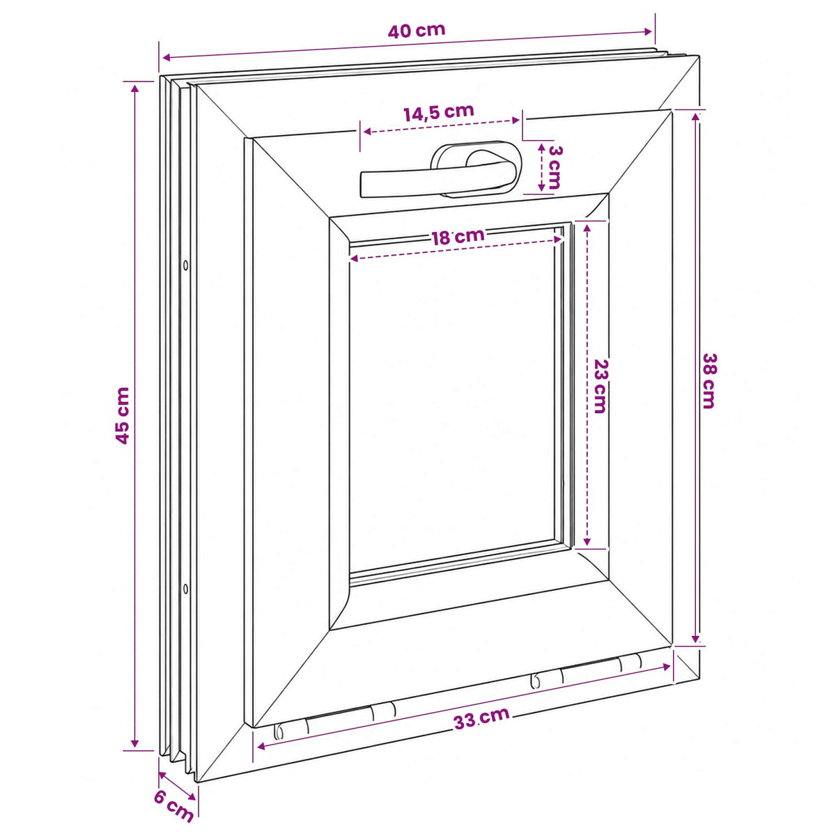 Basement Window Internal Colour White RISOR 40 x 45 cm