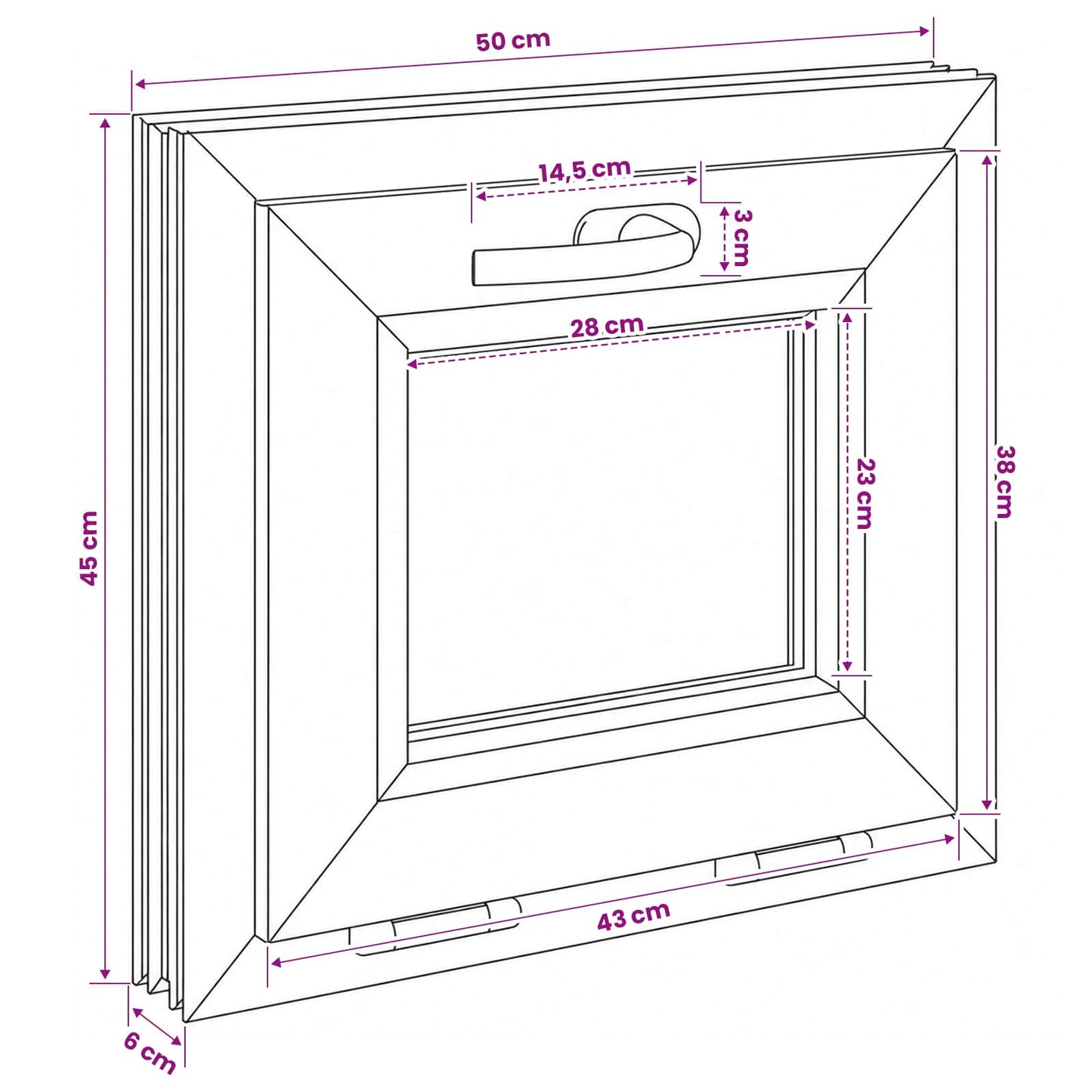 Basement Window Internal Colour White RISOR 50 x 45 cm