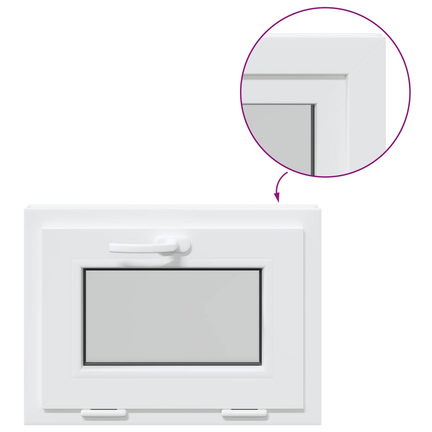 Basement Window Internal Colour White RISOR 55 x 45 cm