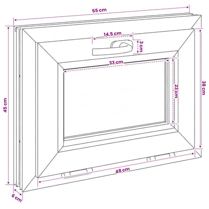 Basement Window Internal Colour White RISOR 55 x 45 cm