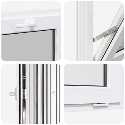 Tilt Basement Window RISOR 60 x 45 cm PVC and Clear Plain Glass