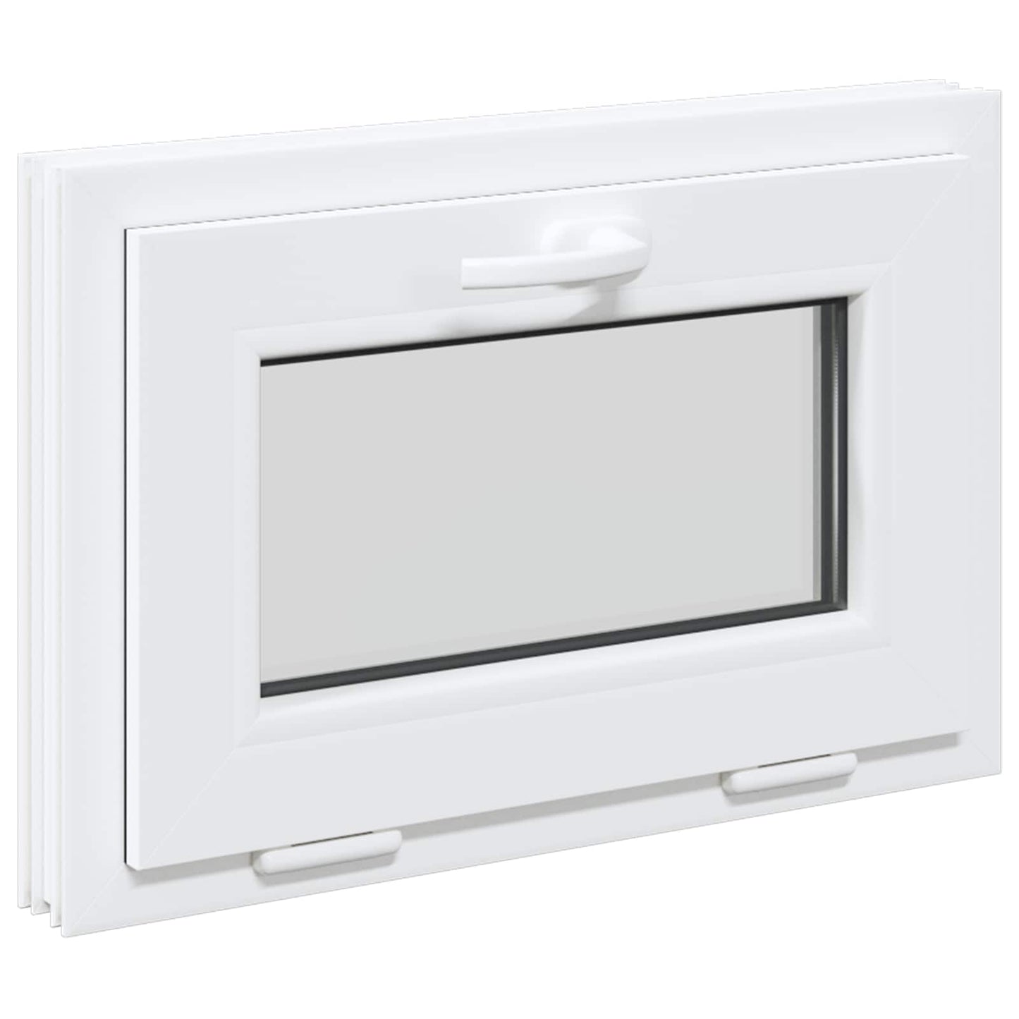 Tilt Basement Window RISOR 60 x 45 cm PVC and Clear Plain Glass