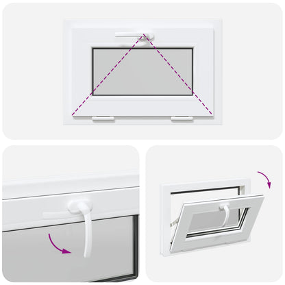 Tilt Basement Window RISOR 60 x 45 cm PVC and Clear Plain Glass