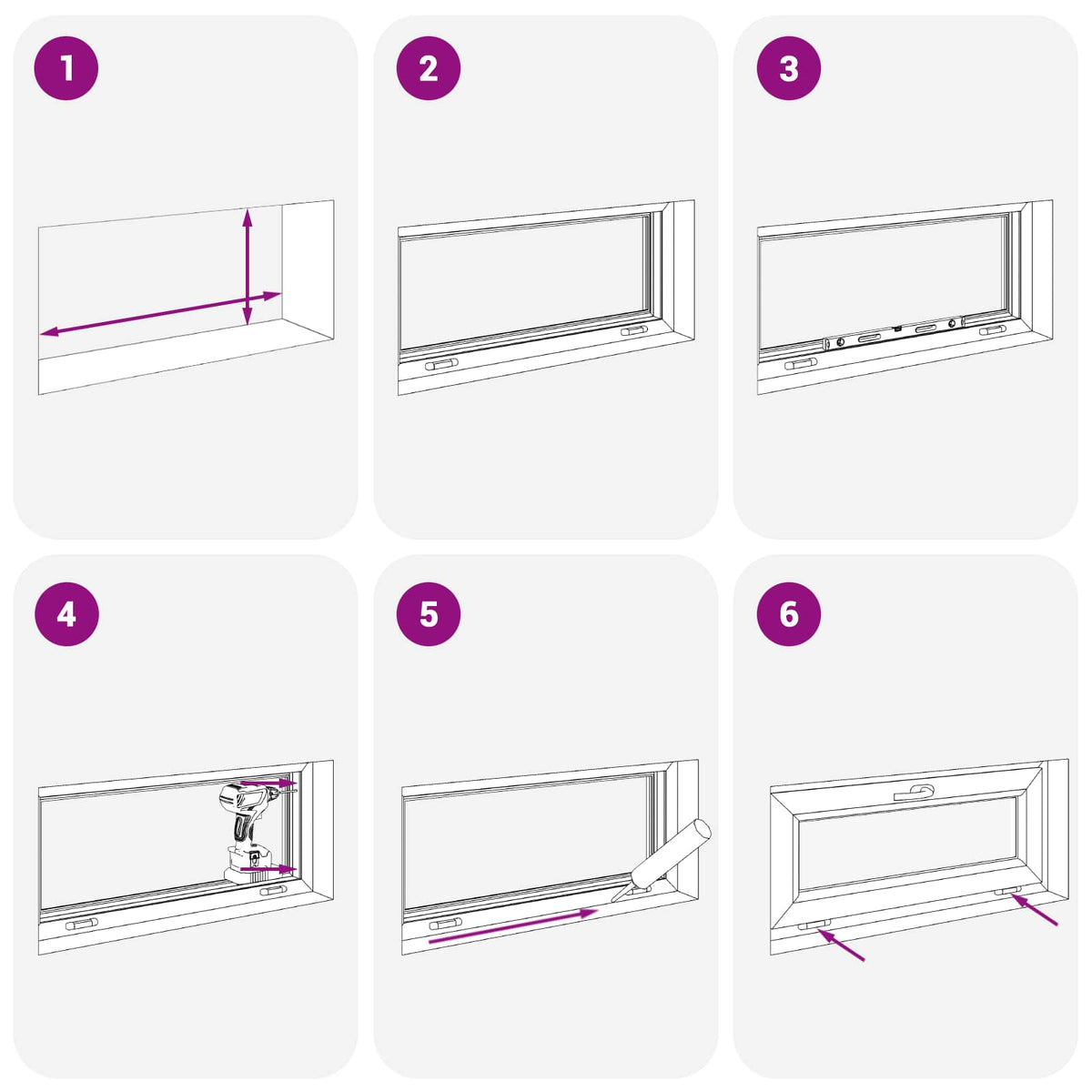 Basement Window Internal Colour White RISOR 80 x 45 cm