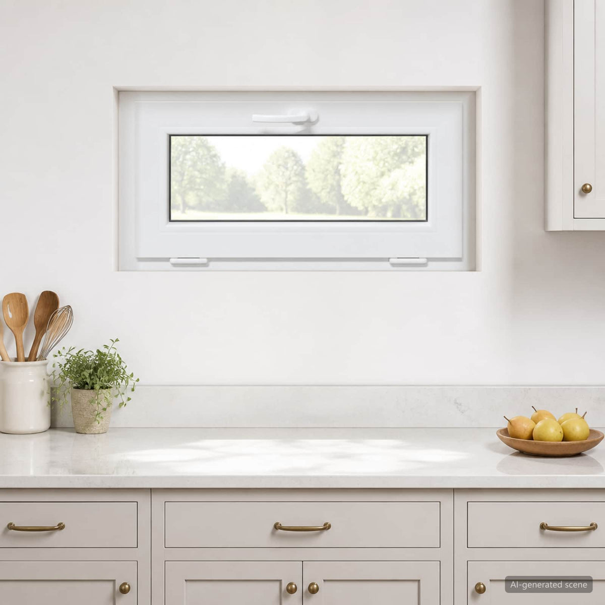 Basement Window Internal Colour White RISOR 80 x 45 cm