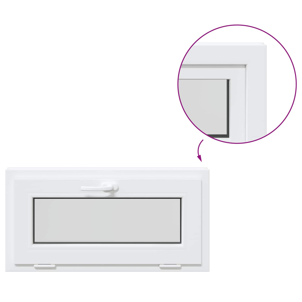 Basement Window Internal Colour White RISOR 85 x 45 cm