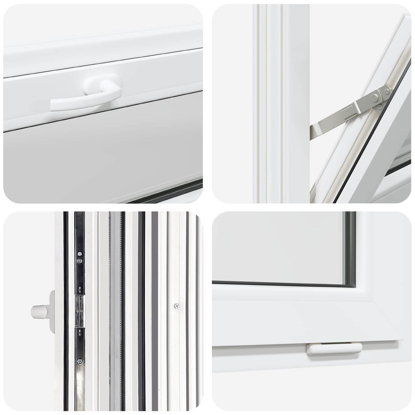 Tilt Basement Window RISOR 95 x 45 cm PVC and Clear Plain Glass