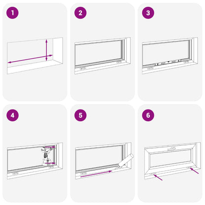 Tilt Basement Window RISOR 95 x 45 cm PVC and Clear Plain Glass
