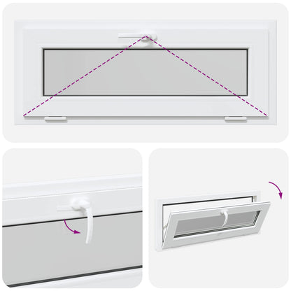 Basement Window Internal Colour White RISOR 100 x 45 cm