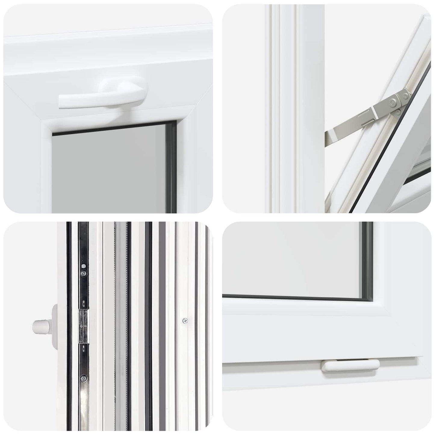 Tilt Basement Window RISOR 40 x 40 cm PVC and Clear Plain Glass
