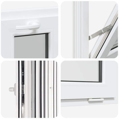 Tilt Basement Window RISOR 40 x 40 cm PVC and Clear Plain Glass