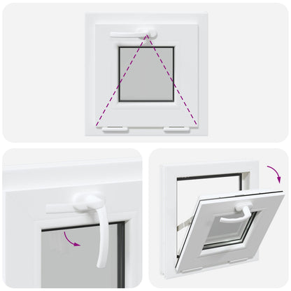 Tilt Basement Window RISOR 40 x 40 cm PVC and Clear Plain Glass