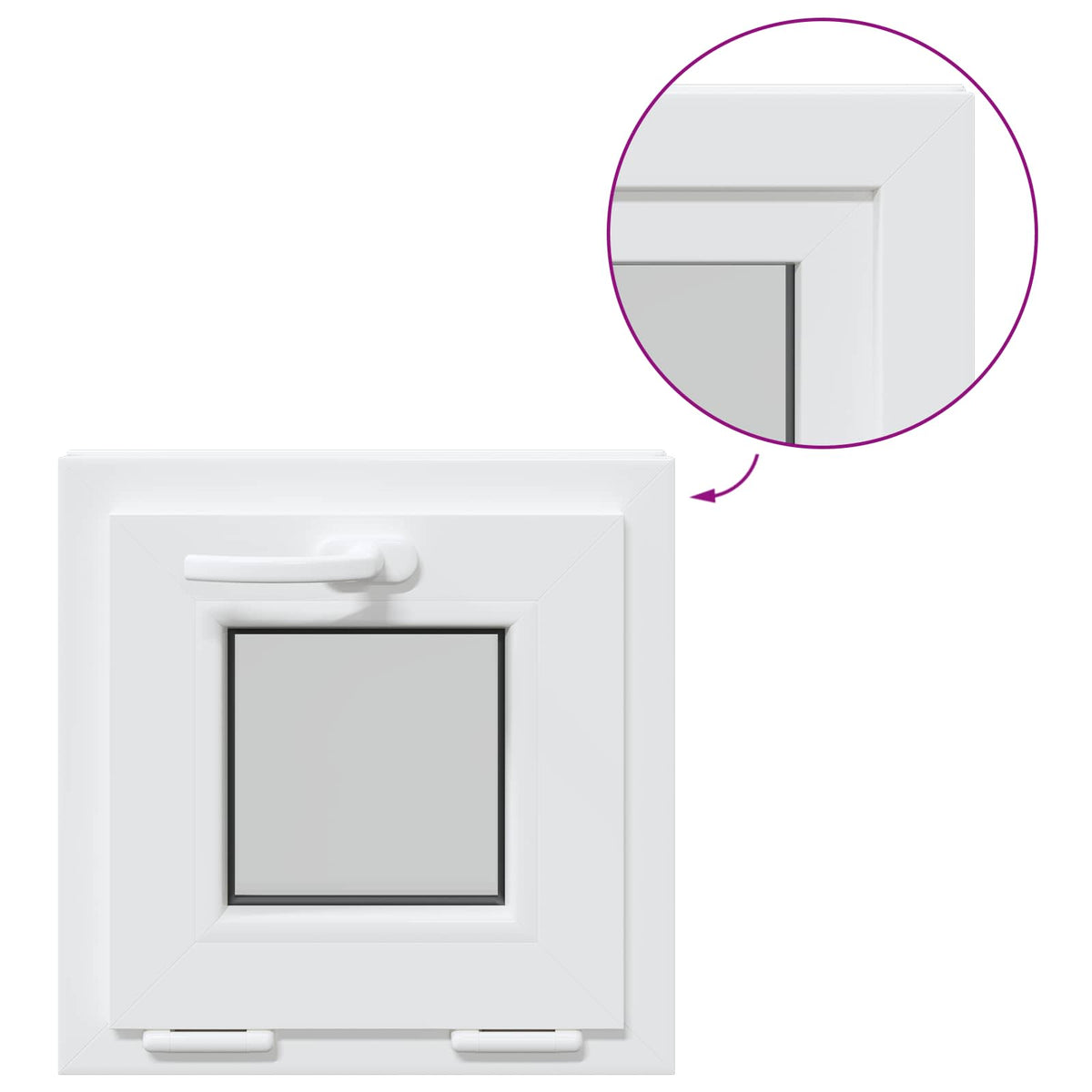 Basement Window Internal Colour White RISOR 40 x 40 cm