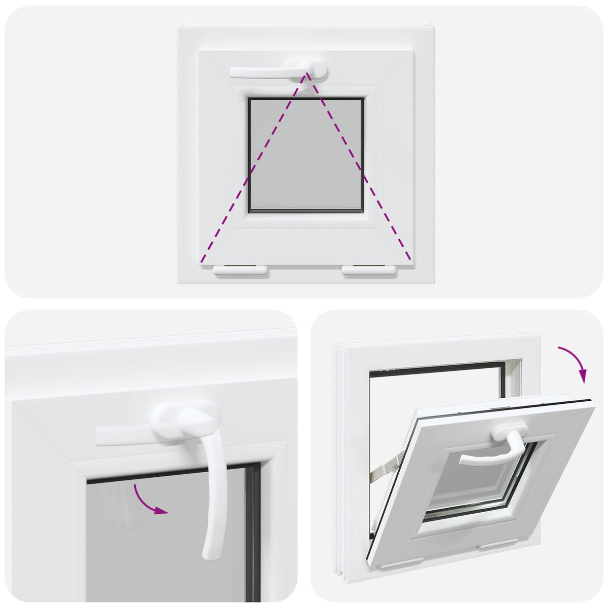 Basement Window Internal Colour White RISOR 40 x 40 cm