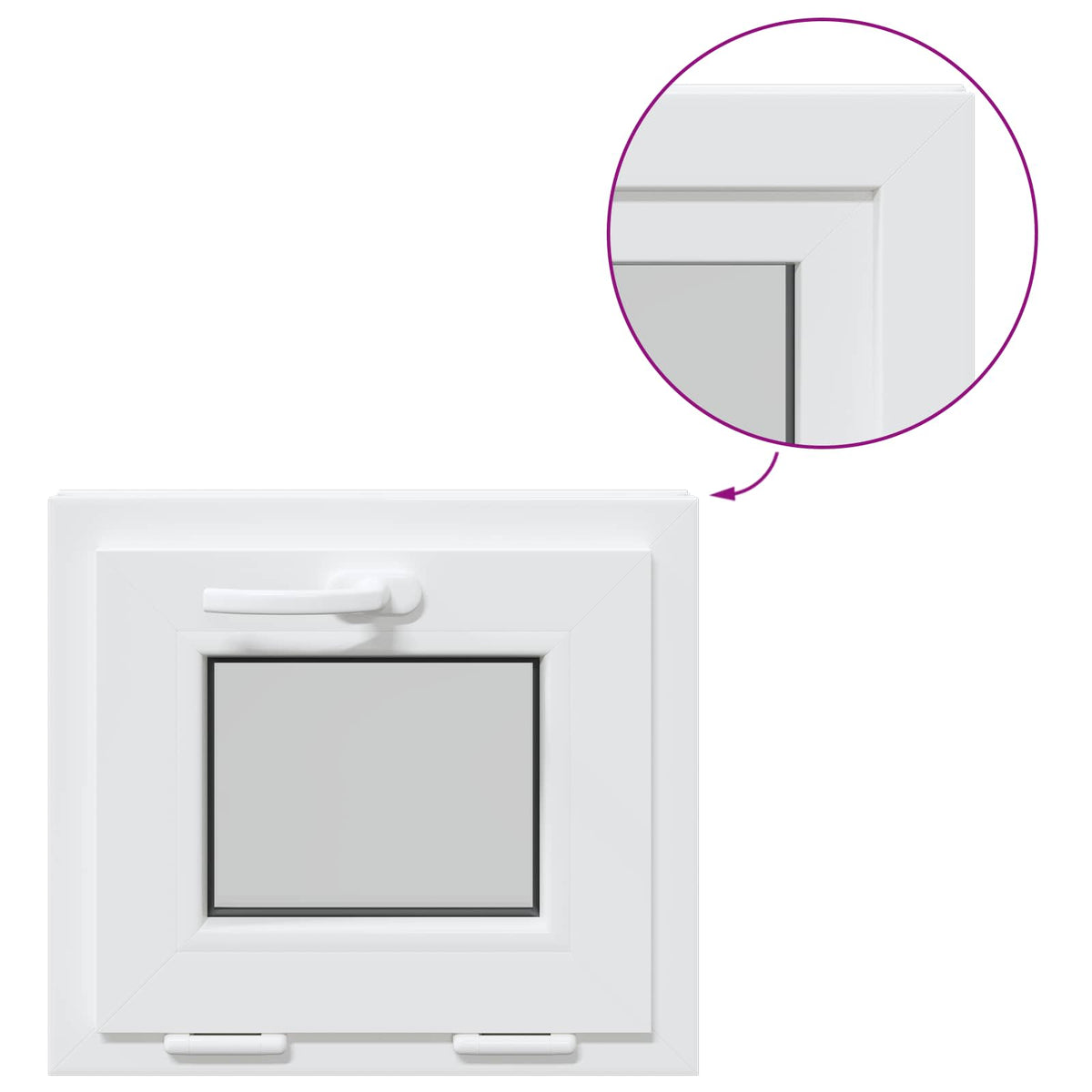 Basement Window Internal Colour White RISOR 45 x 40 cm