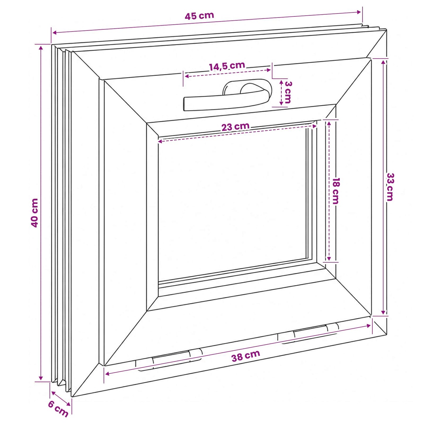 Basement Window Internal Colour White RISOR 45 x 40 cm