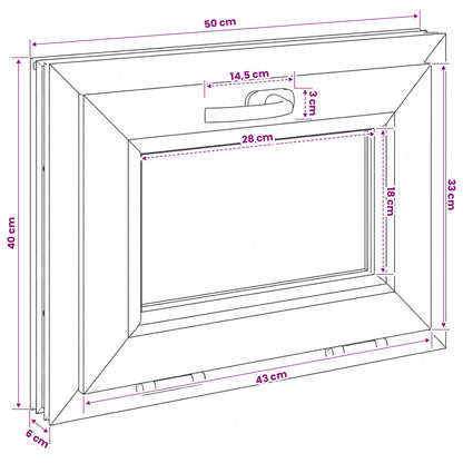 Basement Window Internal Colour White RISOR 50 x 40 cm