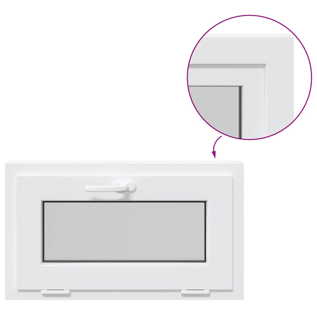 Basement Window Internal Colour White RISOR 70 x 40 cm