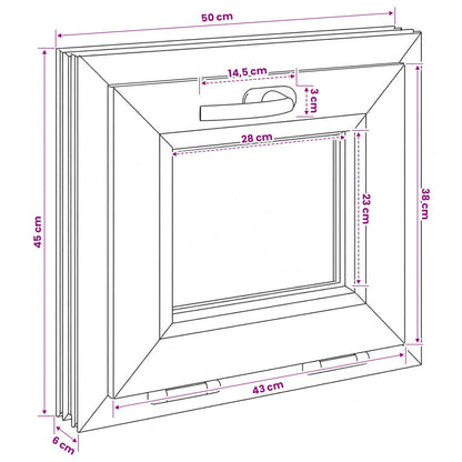 Basement Window Internal Colour White RISOR 50 x 45 cm