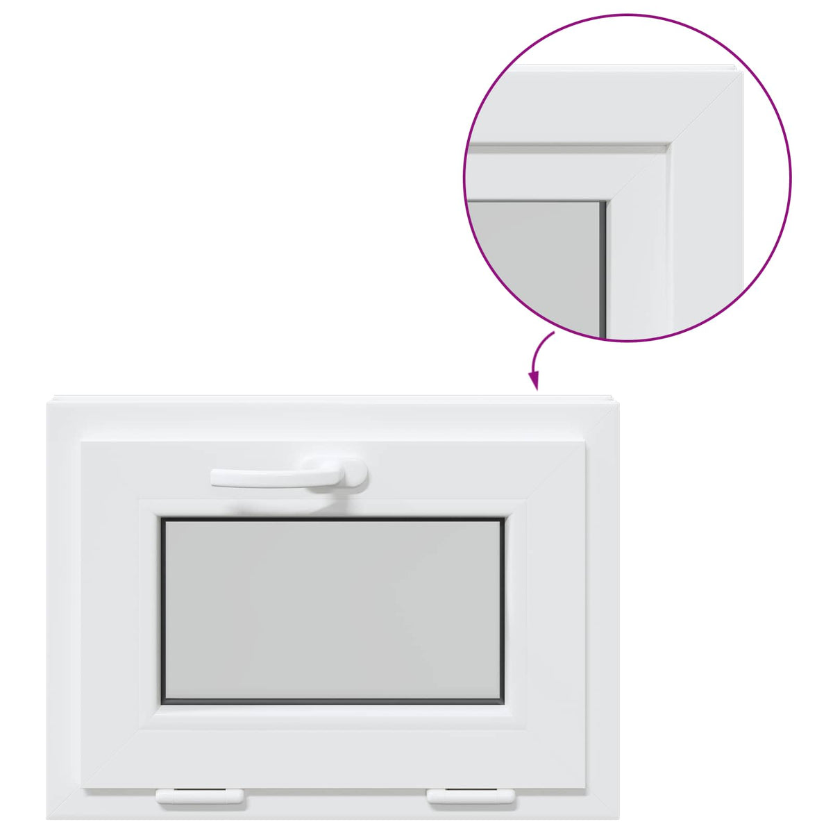 Basement Window Internal Colour White RISOR 55 x 45 cm