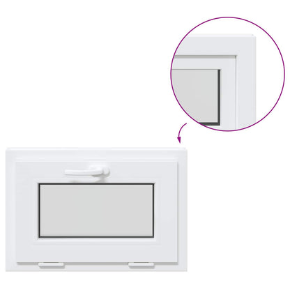 Tilt Basement Window RISOR 60 x 45 cm PVC and Clear Plain Glass