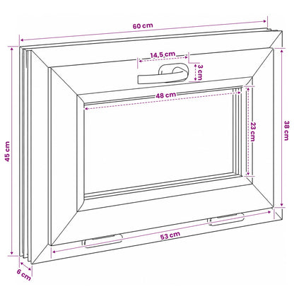 Tilt Basement Window RISOR 60 x 45 cm PVC and Clear Plain Glass