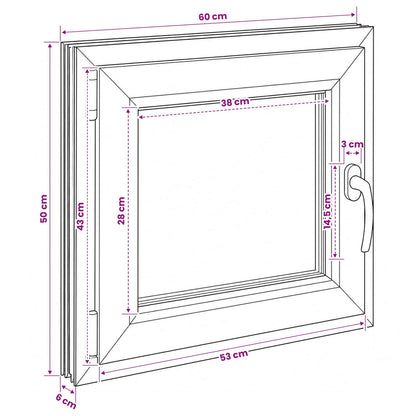 Basement Window RISOR 60 x 50 cm PVC and Glass