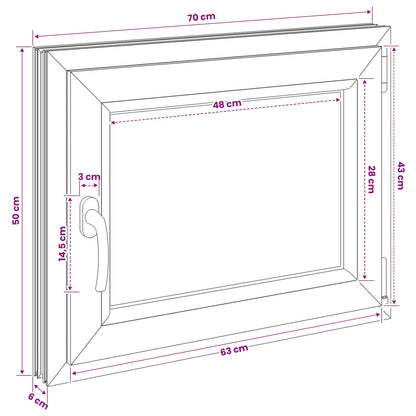 Basement Window RISOR 70 x 50 cm PVC and Glass