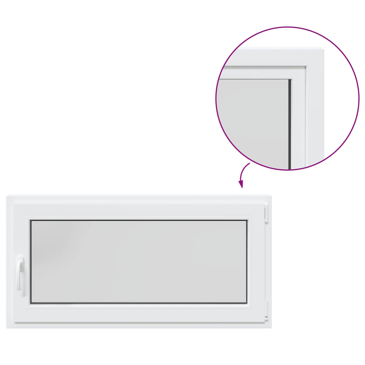 Basement Window Internal Colour White RISOR 120 x 50 cm